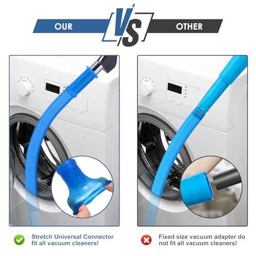 2 Pieces Dryer Vent Cleaner Kit Compatible with Most Vacuum Cleaner, Dryer Lint Brush and Vacuum Hose Attachment with Universal Connector, Quickly Lint Remover