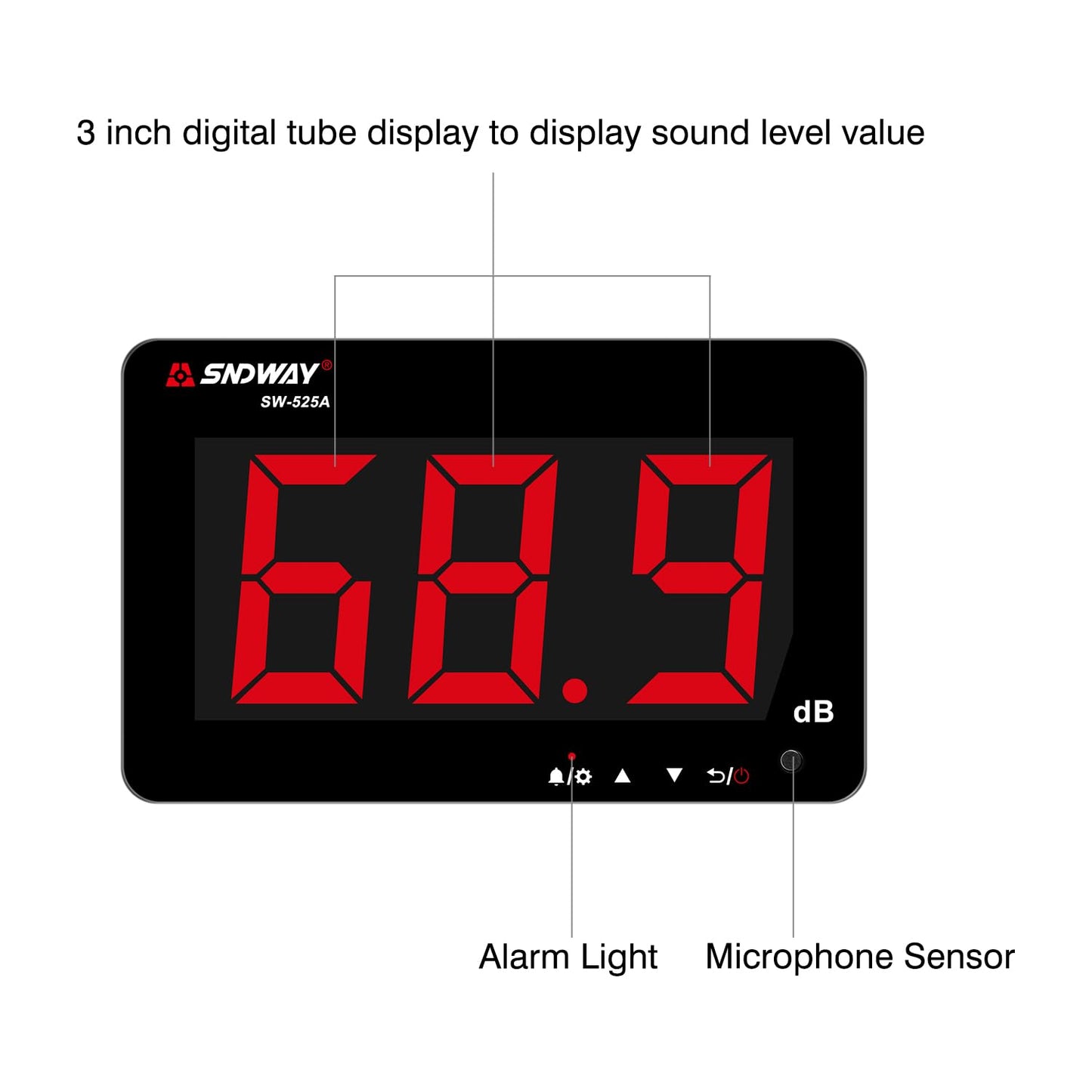 Decibel Meter, Portable SPL Meter (Sound Pressure Level Meter), Digital Noise Meter, Range 30-130dB(A) db Meter, Noise Volume Measuring Instrument, Sound Monitoring Tester (Battery Included) Yellow