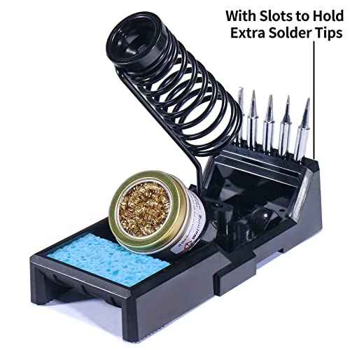 YIHUA X-4 Premium Soldering Iron Holder with Brass Wool, Cleaning Sponge and Solder Tip Slots
