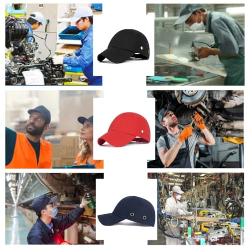 Baseball Bump Cap, Safety Hard Hat Style Comfortable Lightweight Head Protection Cap Adjustable Four Vents Protective Hat for Men Women