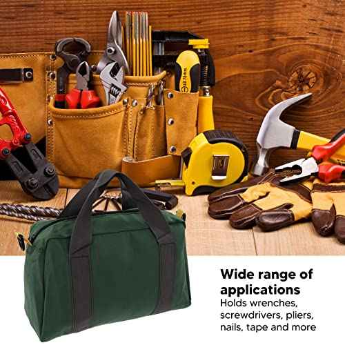 Wide Mouth Tool Bag, Tool Tote Bag Storage Handbag with Large Capacity, Waterproof, Ideal for Car Repair Carpentry(30cm/12in)
