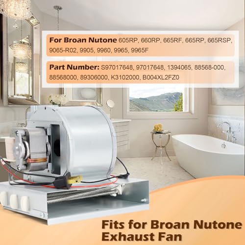 S97017648 Motor Assembly for Broan Nutone 605RP/665RP Heater — Includes Heating Element & 100 CFM