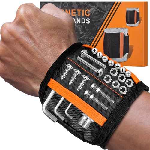 Tmacker Stocking Stuffers Magnetic Wristband for Tools Holding Screws Nail Drill Bits-Adjustable Velcro Strap Breathable for Men Dad Husband Father Grandpa DIY Handyman Gifts for Christmas Birthday
