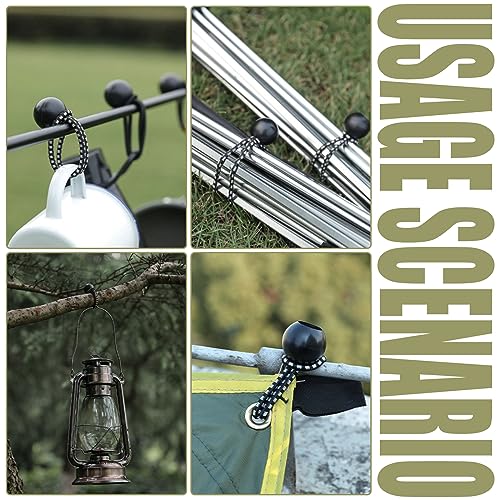Aegero 30 Pack Heavy Duty 6-Inch Ball Bungee Cords Black/White for Camping and Utility