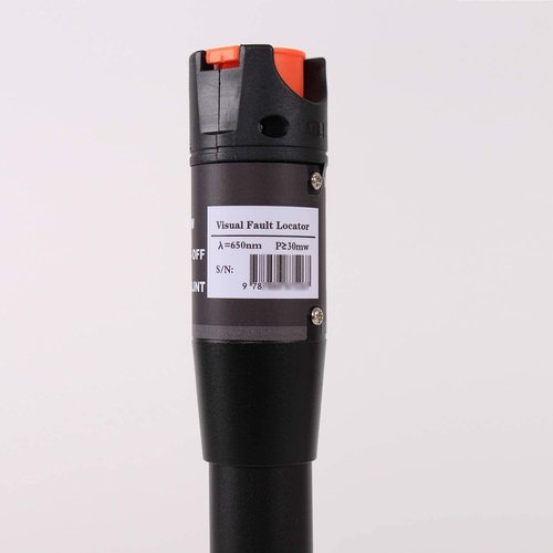 Fiber Visual Fault Locator 30mW 30KM, VFL Fiber Optic Cable Tester Meter, Red Light Pen Tester Adapt LC/FC/SC/ST Interface, Fiber Network Cable Test Kit Fiber Light Source Testers(Aluminum)