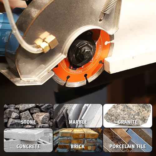 4-1/2 Inch Segmented Diamond Saw Blades 2-Pack, Diamond Cutting Wheel for Angle Grinder, Tile Cutter Blades, for Cutting Stone Marble Granite Concrete Brick, 7/8¡¯¡¯-20mm Arbor