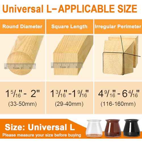 VIUME 24 Pcs Chair Leg Floor Protectors for Hardwood Floors Silicone Covers to Protect Wood Tile Floors Felt Pads Furniture Leg Caps Anti-Scratch Reduce Noise (Fit:1.3"-2")