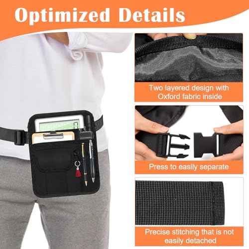 Premium Server Pouch, Beautyflier Waist Apron for Cash Adjustable Belt Waitress Apron with Pockets & Buckle Utility Server Accessories Bag Ideal for Busy Environments