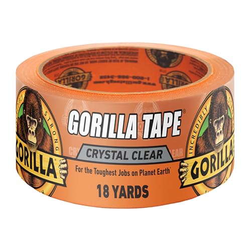 GORILLA Crystal Clear Weather-Resistant Tape - 1.88" x 18 yd, 1-Pack, Model 1