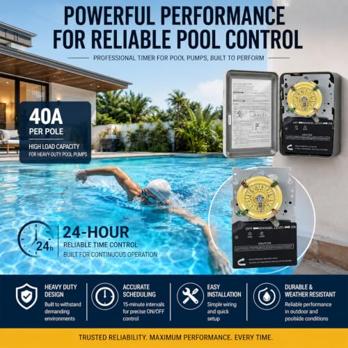 LBFLCJCZ T101M Mechanical Pool Timer Switch 120V 40A Heavy Duty Replacement