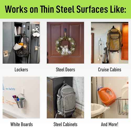 Gator Magnetics MINI - Open Hooks, 15 lb Strong Magnetic Hooks for Steel Surfaces, Patented Easy-Release, Non-Slip Grip - Storage & Organization, Fridges, Offices, Classrooms, Kitchen ? Black - 3 Pack