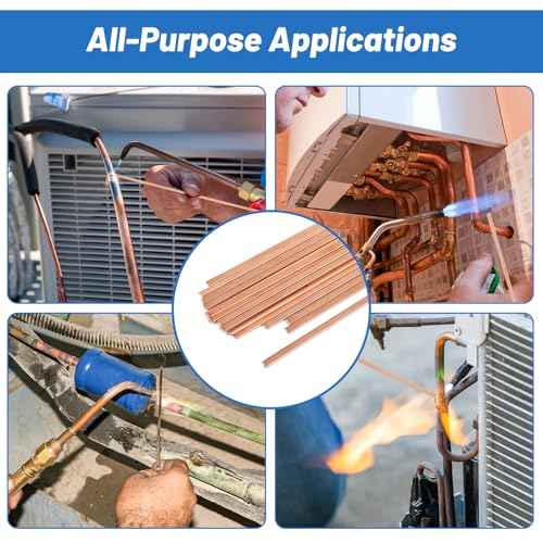 10 Sticks Brazing Rods BCuP-5 15% Silver Solder Copper Phosphor Alloys Welding Rods 0.050"x1/8"x10"Brazing Rods for AC Refrigerators Pipe Gas