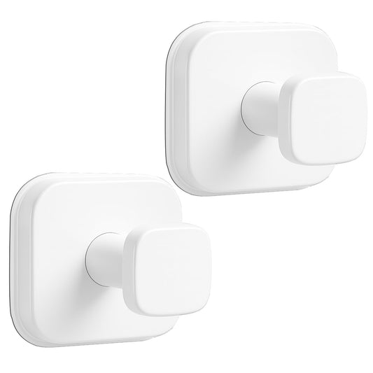 WingWider Shower Hooks for Inside Shower,Reusable Suction Cup Hooks for Glass Window,Mirror,Removable Towel Hooks for Bathroom,2 Pack(White)