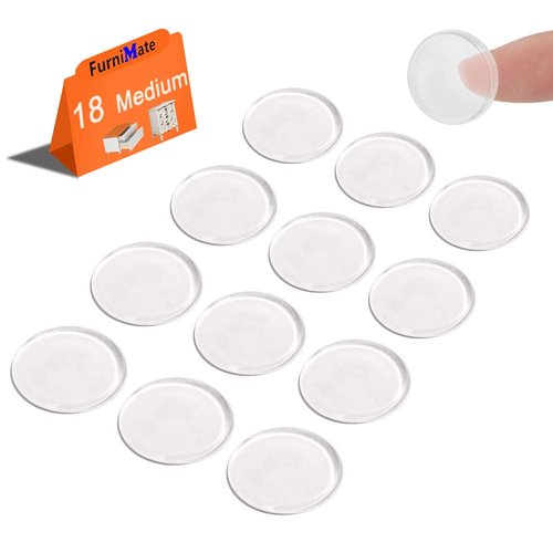 Glass Table Top Anti Slip Pads Self Adhesive- Glass Table Top Bumpers Large 18PCS 4/5 inch, Rubber Feet for Cutting Board