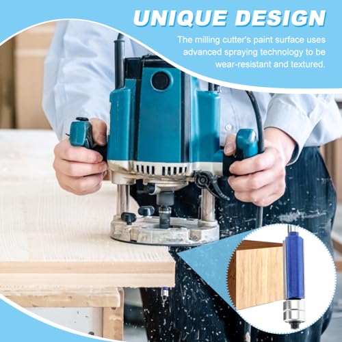 4 Pcs Flush Trim Router Bit Set, 1/4" Shank, Top Bearing, Includes 5/16", 3/8", 1/2" Diameters ? High-Value Router Bits for DIY and Professional Woodworking