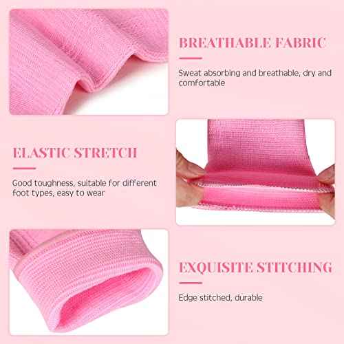 Haysandy 4 Pieces/ 2 Pair Kids Ankle Support Brace Elastic Kids Compression Socks Knitted Ankle Sleeve for Jogging Running Fitness (Pink,5-10 Years)