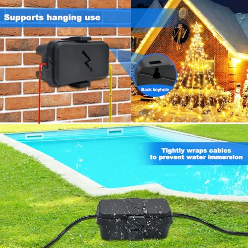 Hrensaw Small Waterproof Electrical Connection Box for Outdoor Use - Black, IP54 Rated