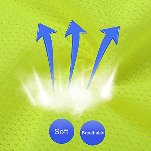 XIAKE Yellow Mesh Reflective Safety Vest for Men & Women Class 2 ANSI Standard Large