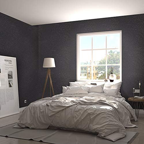 Abyssaly Black Peel and Stick Wallpaper 15.7 x 118 Inches - Removable Self Adhesive Contact Paper for Walls & Surfaces