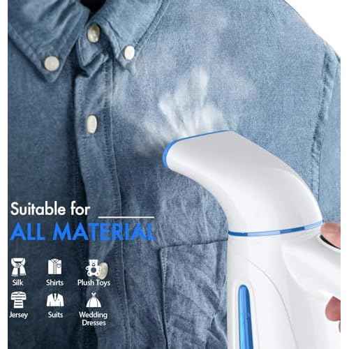 OGHom Steamer for Clothes, Handheld Clothing Steamer for Garment, 240ml Big Capacity 700W Portable Travel Steam Iron (Blue)