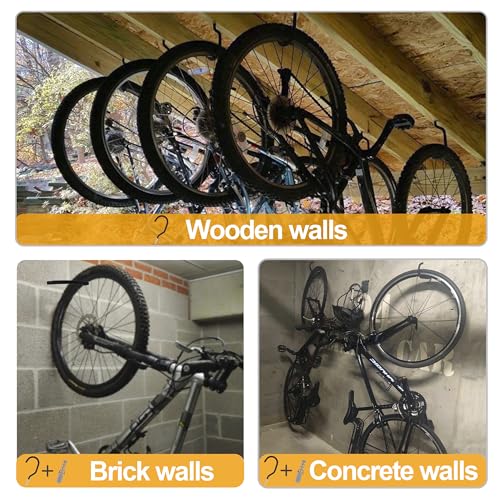 KURUI 8 Pack Heavy Duty Screw Hooks for Hanging Plants, String Lights, Bicycles, No Drill Wall Mount, 5.7 Inch