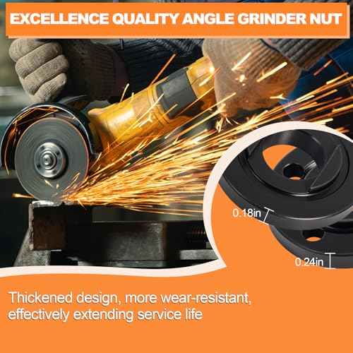7PCS Angle Grinder Nut and Wrench Kit 5/8-11 Flange Lock Nut Compatible with Dewalt Milwaukee Makita Ryobi Bosch Metabo Black Decker 4.5 5 Inch Grinder Parts Replacement