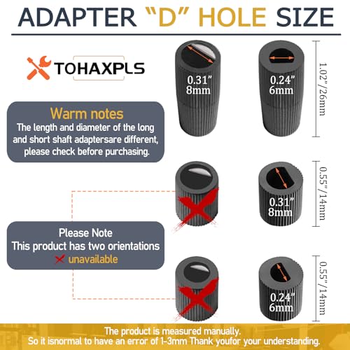 TOHAXPLS 4-Pack Universal Stove Control Knobs with 12 Adapters – 26mm x 42mm