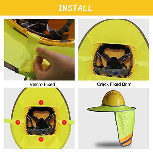 Hard Hat Sun Shade Shield Hardhat Visor - Mesh Neck Shade Full Brim Hard Hats Accessories Neck Protection