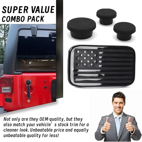 VIKOS 3-Piece Wrangler Tailgate Plug Set & Rear License Plate Panel