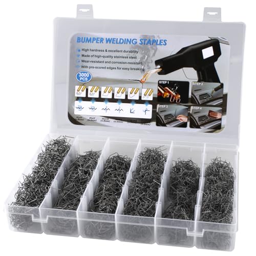 LUMINZENLUX 3000PCS Plastic Welding Staples Kit for Auto Bumper & Plastic Repairs