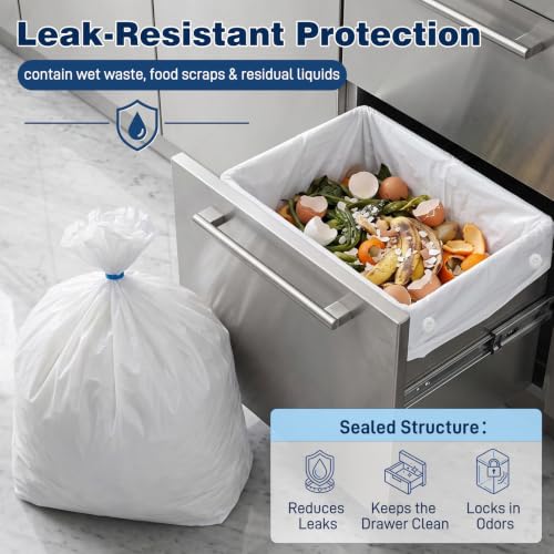 Miumoon 60-Pack Trash Compactor Bags with Pre-punched Holes for Attaching, 15 Gallon, 2.6 mil