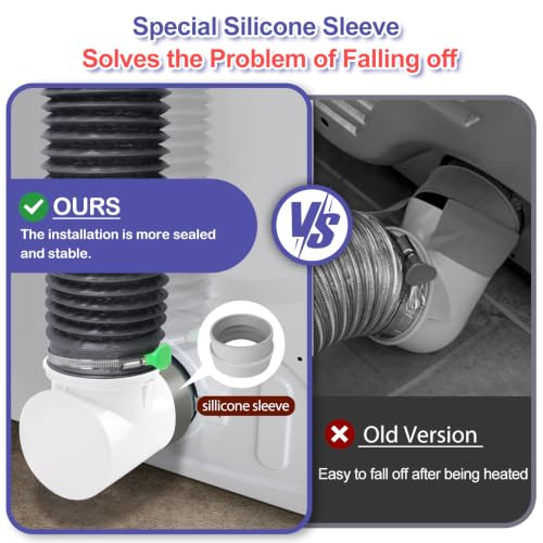 Nightyling Dryer Vent Hose Kit for Tight Spaces, 90° Elbow Connector, Vacuum Tube & Duct Adapter