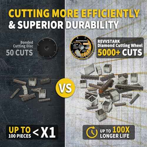 4 1/2 in Cut Off Wheel Diamond Cutting Wheel 4 1/2 Inch with 7/8" Arbor, Angle Grinder Cutting Disc for Metal with 5000+ Cuts on Rebar, Steel, Iron and INOX