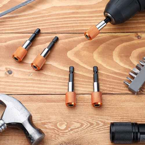 5 Pack Flexible Drill Bit Extension 1/4 Inch Magnetic Drill Bit Holder Tool Kit Hex Shank Quick Release Impact Driver Bit Set Magnetic Bit Holder Bar Socket Chuck Adapter for Nuts Screws