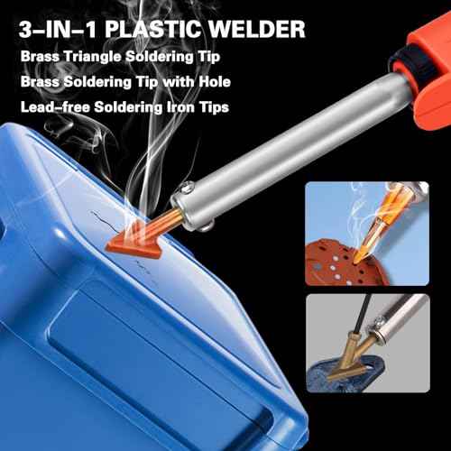 120W Plastic Welder, 5 Tips 3 in 1 Plastic Welding Kit, Plastic Repair Kit With 106pcs Welding Rods, 2-Speed Portable Gun Style Bumper Repair Kit For Plastic Welding, Car Bumper, Kayak Repair