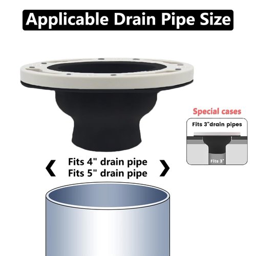 Toilet Flange Repair Kit, Flange Repair Kit for 4" and 5" or Special 3" Waste Line, for Toilet Flange Repair and Easy Installation Black