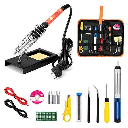 Soldering Iron Kit, 60W Upgraded Soldering Kits Adjustable Temperature Welding Tool Solder Irons Pen with On/Off Switch Use for Electrical Repairs