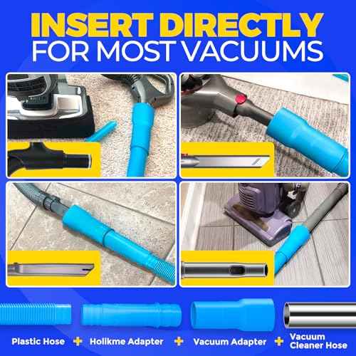 Holikme Dryer Vent Cleaner Kit Dryer Lint Vacuum Attachment Brush, Lint Remover, Dryer Vent Vacuum Hose Replacement Parts,Duct Cleaning,Blue