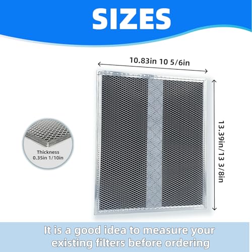 WZKO Charcoal Range Hood Filter 99010308 – Pack of 2, 10.83 x 13.39 in