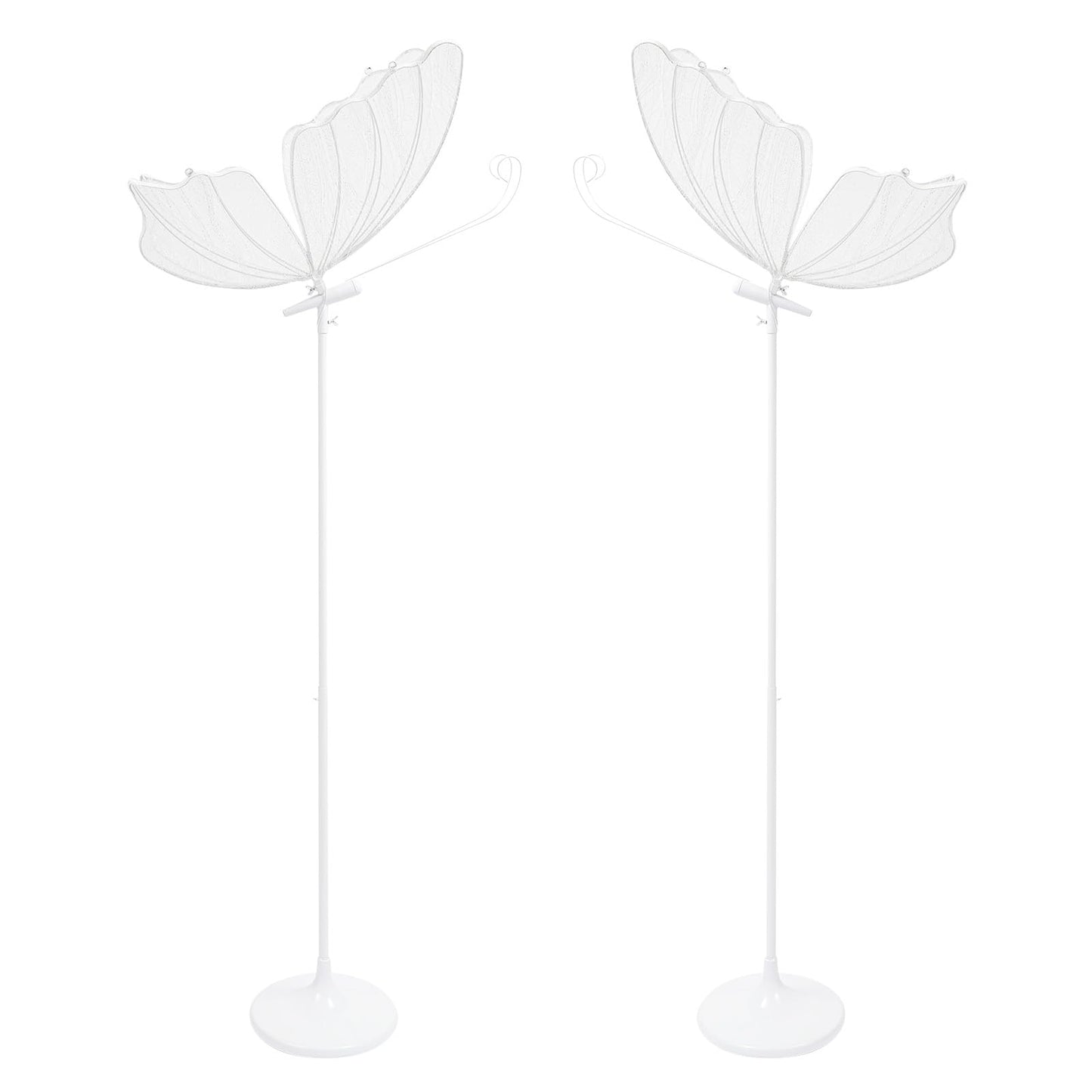 banborba Wedding Butterfly Floor Lamp, Creative Butterfly Ceiling Light, Adjustable Height LED Butterflies Lights, Romantic Hanging Decoration Props for Wedding Party Events - 2Pcs/Warm Light