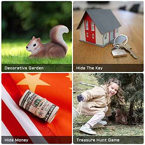 Spare Key Hider Squirrel Shape Garden Decoration Safe Holder for Outdoor Yard Large Size Design (4¡¿5.2¡¿3.4 inchs)
