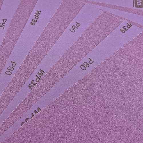 80 Grit Wet Dry Sandpaper, 9 x 11 Inch (23x28 cm) Sanding Sheets, 10 PCS Premium Aluminum Oxide Abrasive Sand Paper for Wood Metal Ceramic or Auto Polishing and Scratches Removing