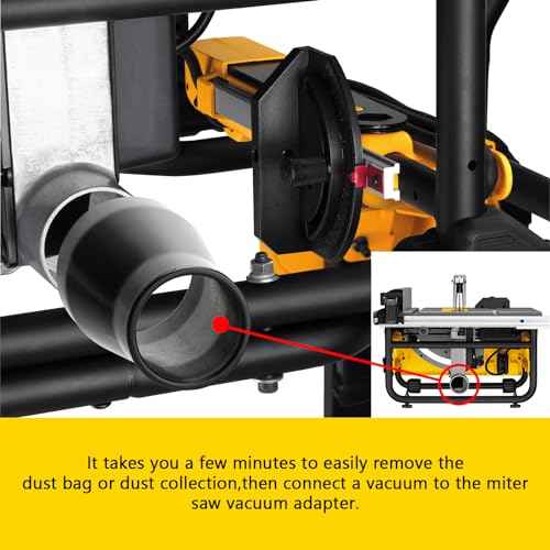 Table Saw Vacuum Adapter Replacement for Dewalt DWE7491RS DWE7491 Table Saw Dust Collector Suitable for Connecting 2 1/2" Table Saw Outlet Connected to 1 7/8" Shop Vac Hose, 1Pcs