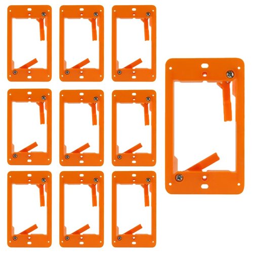 Construct Pro Slim Single Gang Open Back Low Voltage Bracket, 10 Pack