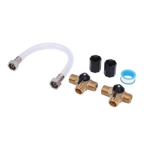 RV Water Heater Bypass Kit, Water Valve and Fitting Set Erosion Resisting 2 Female Connectors for RV System Maintenance