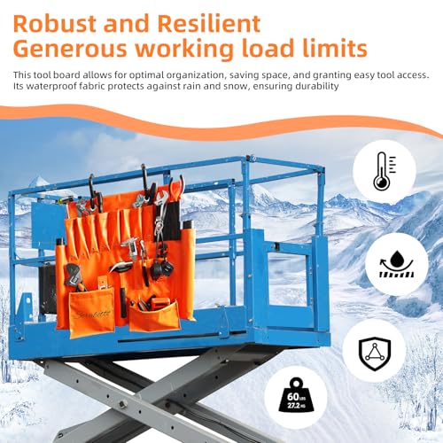 SERABETTO Lineman Tool Board Apron with Two 2" Hooks - Tool Organizer for Bucket Truck