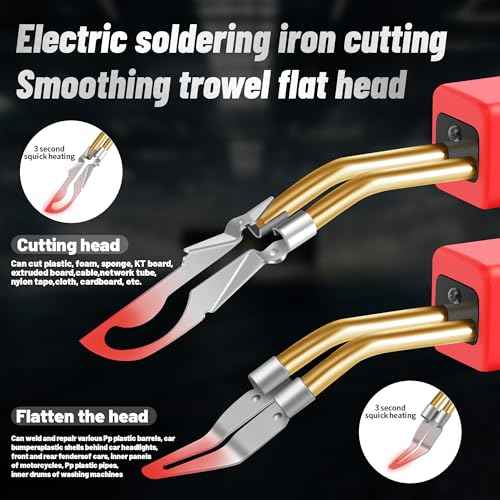 Upgraded 220W Plastic Welder, 2 in 1 Plastic Welding Kit Plastic Repair Welder Kit 1000PCS Hot Stapler Soldering Gun with 100PCS Plastic Welding Rods Car Bumper Repair Kit for Most Plastic Repair