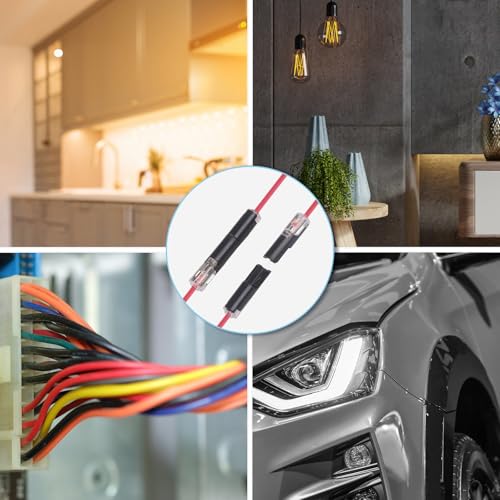 Brightfour 20-22 AWG Quick Disconnect Wire Connectors, Pluggable Low Voltage, 12 Pairs