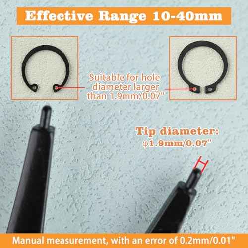2 in 1 Snap Ring Pliers - Internal & External Circlip Pliers for 10-40mm Snap Rings