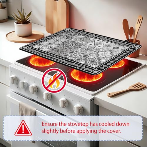 Kuyig Home 28x20in Grey Heat-Resistant Stove Top Cover – Multifunctional Rubber Protector